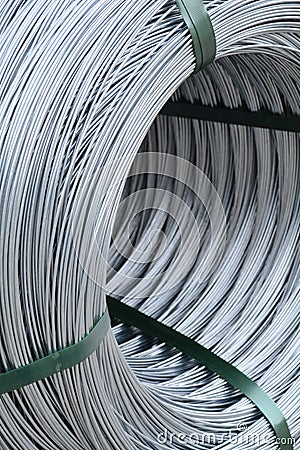 Detail on a metal wire roll Stock Photo