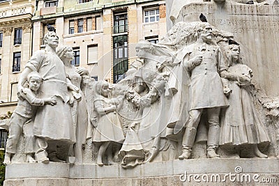 Detail of the Mihály Vörösmarty statue in Budapest Editorial Stock Photo