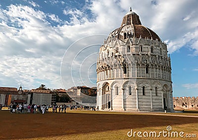 Detail of Miracles Square in Pisa on a sunny day, Tuscany - Ital Editorial Stock Photo