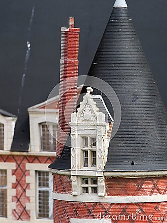 Detail of Model Manor House Editorial Stock Photo