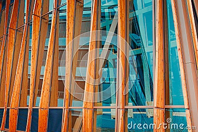 Detail of modern sustainable academy building Stock Photo