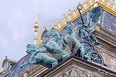 Detail of the National Theatre in Prague Stock Photo