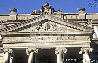 Detail of Natural Science Building at the University of Iowa, Iowa City, Iowa Stock Photo