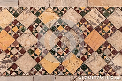 Detail of old abstract ceramic mosaic Stock Photo
