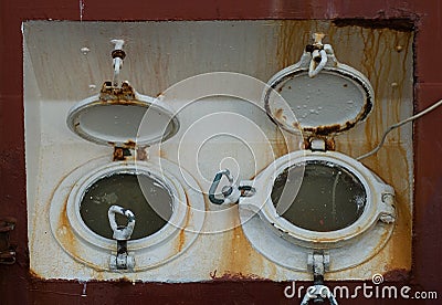 Detail from an old ship, a tugboat Stock Photo