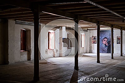 Detail of old building at the historic former Tytano tobacco factory complex in Krakow old town, Poland Editorial Stock Photo