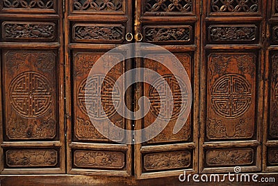 Detail old Chinese door Stock Photo