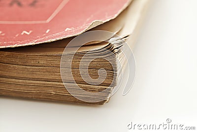 Detail of the old closed book Stock Photo