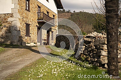 detail of old farmhouse in the basque country Stock Photo