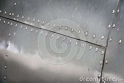 Detail of old grunge piece of aircraft Stock Photo