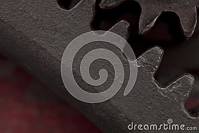 Detail of old iron gearwheel Stock Photo