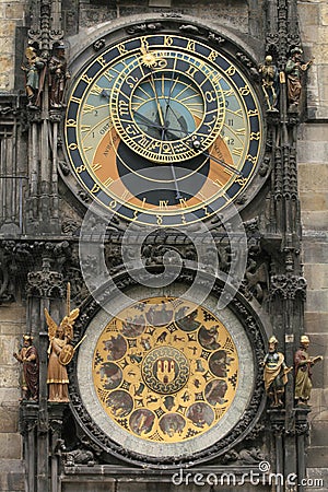 Detail of old prague clock Stock Photo