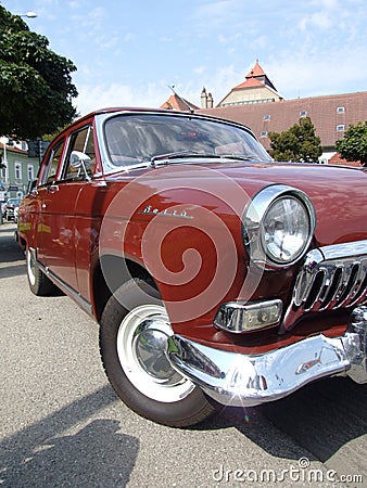 Detail of Old Russian limousine, GAZ-21 Volga Editorial Stock Photo