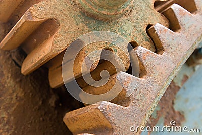 Detail of old rusty gears Stock Photo