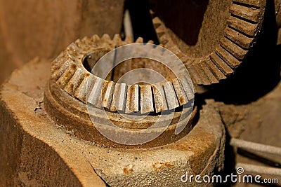 Detail of old rusty gears Stock Photo