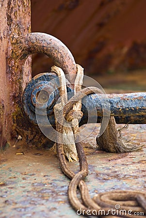 Detail from an old ship, a tugboat Stock Photo