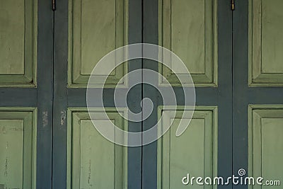 Old wooden folding door Stock Photo