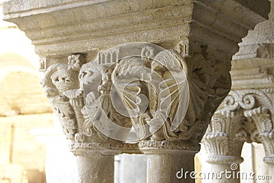 Detail, ornate Corinthian capitals Stock Photo