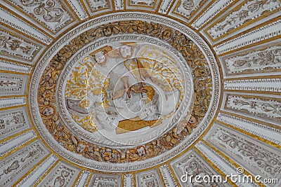 Detail from the ornated dome in the Mosque Cathedral of Cordoba, Andalusia, Spain Editorial Stock Photo
