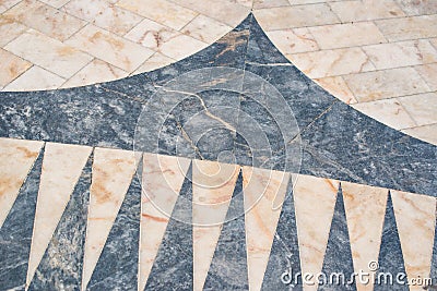 Detail from the Padrao dos Descobrimentos square and the Rosa-dos-Ventos.. Editorial Stock Photo