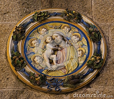 Detail of the Palazzo dei Priori, Volterra Stock Photo