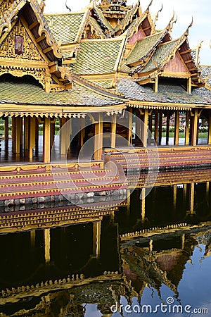 Detail of Pavilion of the enlightened. Muang Boran, the Ancient City. Bangpoo. Samut Prakan province. Thailand Editorial Stock Photo