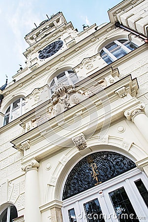 Detail photo of Budmerice castle in Slovak republic, cultural he Stock Photo