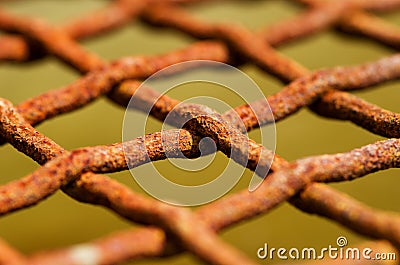 Detail photo of rust wire in the net Stock Photo