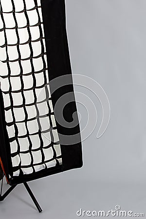 Detail of a photographer`s strip light Stock Photo