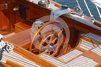 Detail photos of a sailing yacht Stock Photo