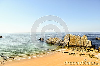 Detail of playa arnia at Arnia beach Pielagos, Cantabria, spain europe Stock Photo