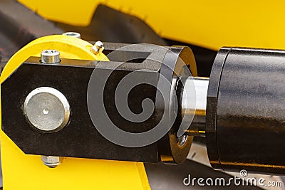 Detail of pneumatic or hydraulic machinery, part of piston or actuator Stock Photo