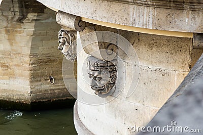 Detail of Pont Neuf bridge in Paris Stock Photo
