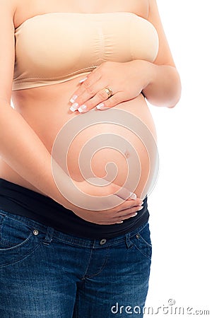 Detail of pregnant woman Stock Photo