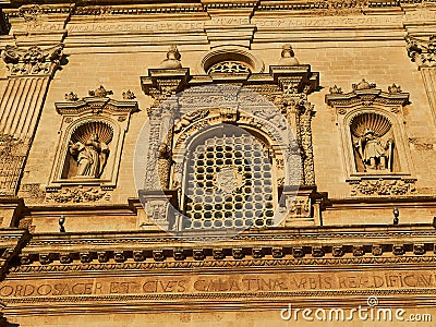 Chiesa Madre San Pietro e Paolo church at sunset. Galatina, Apulia, Italy. Stock Photo