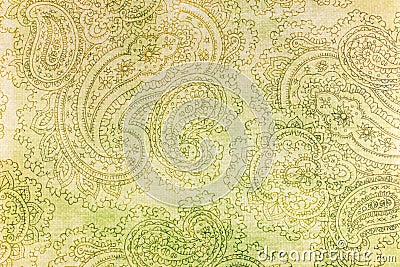 Old elaborate paisley pattern on paper. Stock Photo