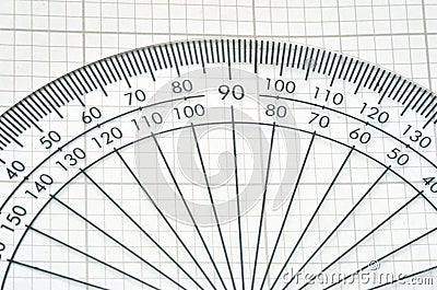 Detail of protractor Stock Photo