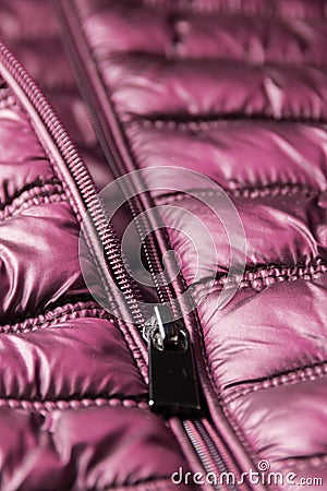 Purple winter jacket, waterproof and windproof material Stock Photo