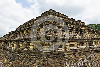 Detail of a pyramid at the El Tajin archaeological site in the State of Veracruz Stock Photo