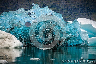 Detail of a recently flipped iceberg, Iceland Stock Photo