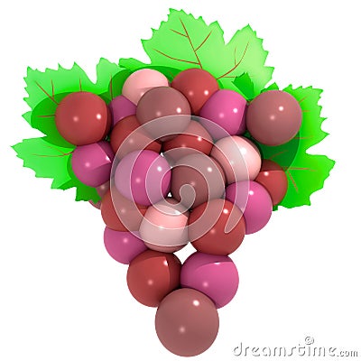 Detail on red wine grapes maturation Cartoon Illustration