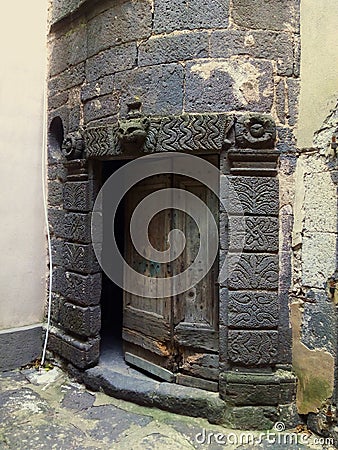 Ancient door in Agde. France. Stock Photo