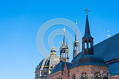 Detail of Riddarholm Church Riddarholmskyrkan. Old town in Stockholm. Stock Photo