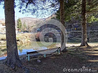 Detail of river and coast in village Dojkinci, Serbia Stock Photo