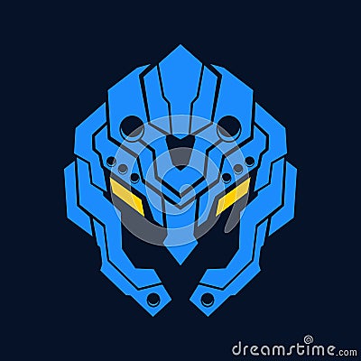 Detail Robot head Logo design Vector Illustration