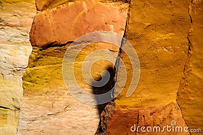 Detail of the rocks in the ocher quarry near russillon Stock Photo