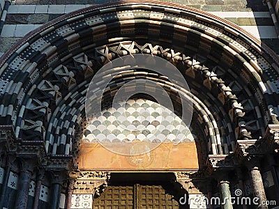 Detail Cathedral of Genoa. Italy. Stock Photo