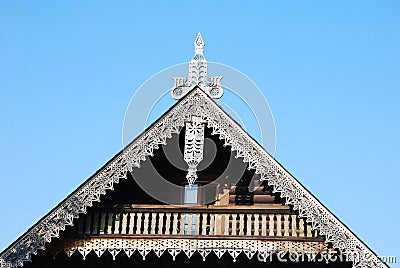 Detail of russian house in colony Alexandrowka in Potsdam Stock Photo