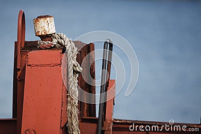 Detail of rusted chains on an old sailing ship Stock Photo