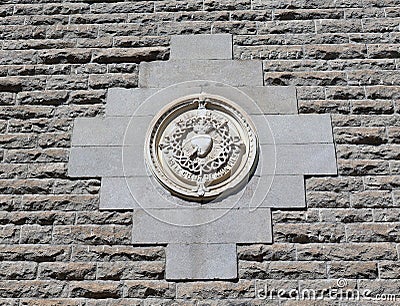 Detail of School entrance of the Ursuline Monastery of Quebec City Editorial Stock Photo